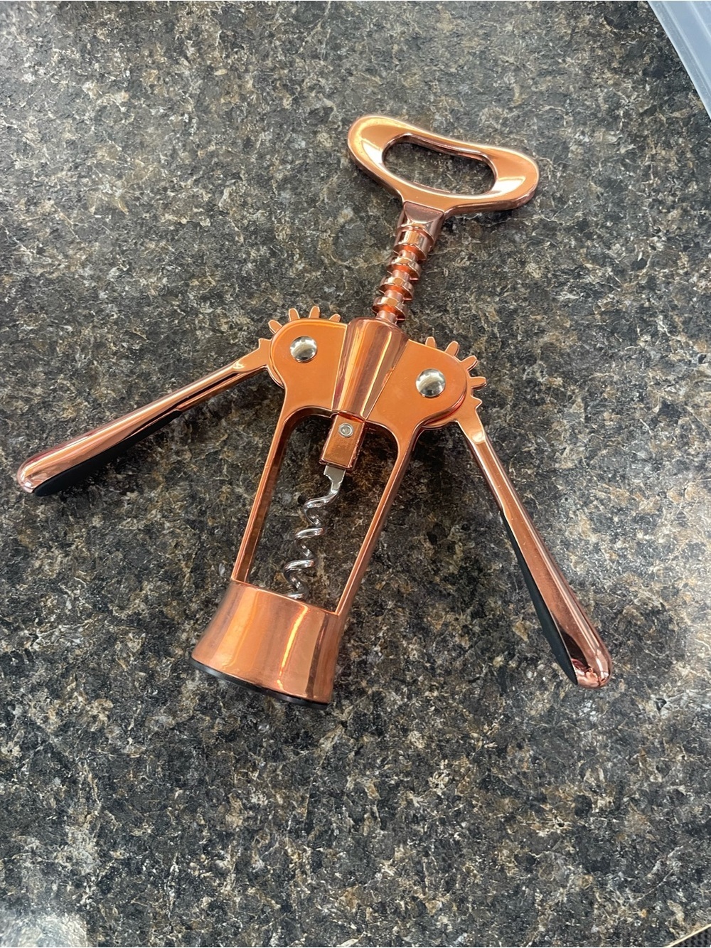 Rose Gold Corkscrew Linen Pouch with Corkscrew Illustration